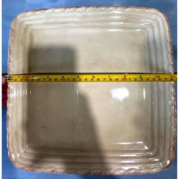 Square Artimino Tuscan Countryside Cream Stoneware 2 Dinner Plates - Picture 3 of 8